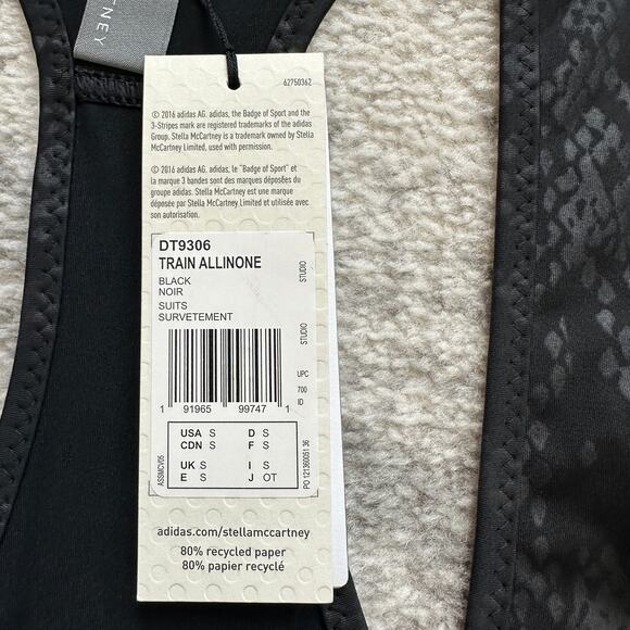 NWT  Adidas x Stella McCartney Bodysuit All-In-One Black Snake Print S - Picture 9 of 13
